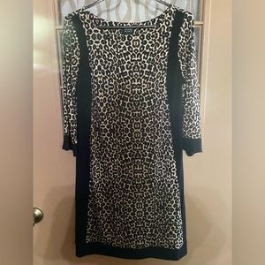Nicole by Nicole Miller dress, size medium, 3/4 sleeve leopard print with black